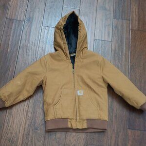 Carhartt Boy's Hooded Fully Insulated Jacket with Quilted Inside size Small 7-8